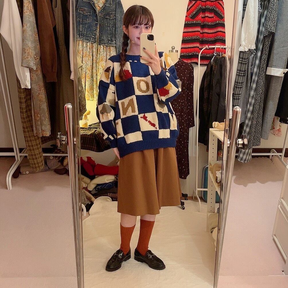 made in new zealand blue block sweater