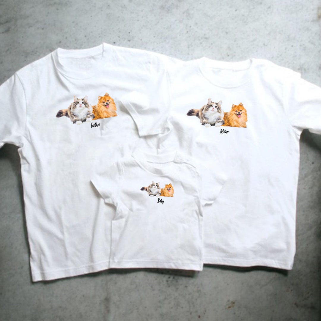 兄弟・姉妹おそろいリンクコーデ】うちの子イラストTシャツ｜家族で