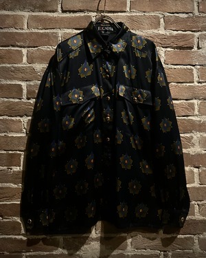 【Caka act3】“ESCADA” Luxury Pattern Vintage L/S Silk Shirt