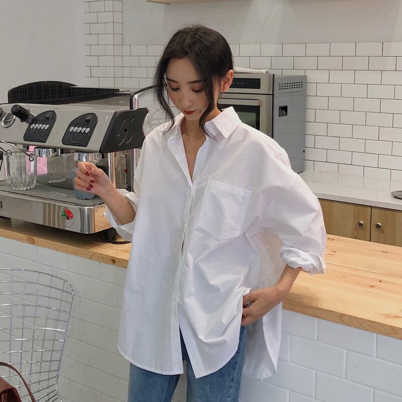 スプリングスタイルホワイトシャツ トップス 春物 試着室6422299899