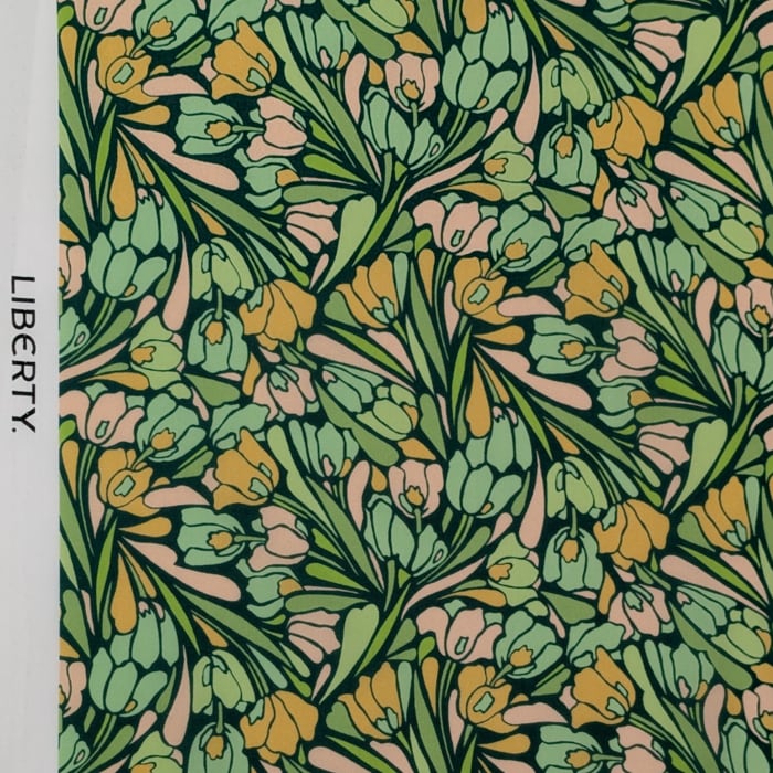 (生地幅×20㎝)説明欄確認要◆輸入 リバティ LIBERTY タナローン Michel ミシェル グリーン 約125×20cm