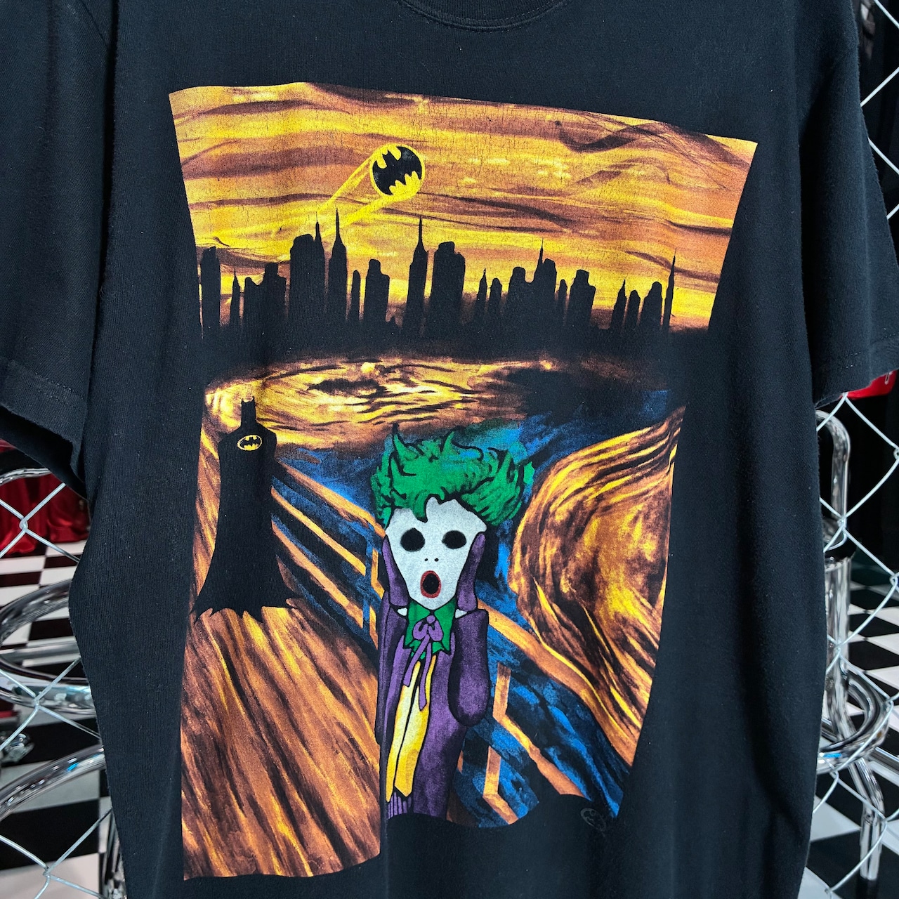 DC BATMAN ジョーカー&ムンクの叫びTee アート ブラック
