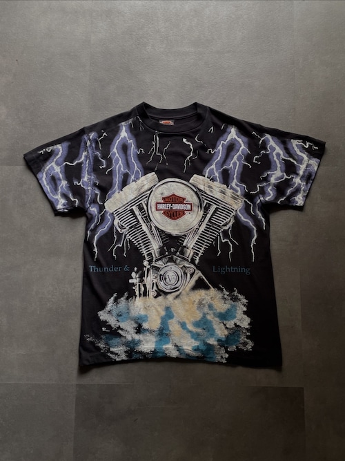 HARLEY-DAVIDSON Thunder & Lightning V2 ハーレーダビッドソン Tシャツ L 黒
