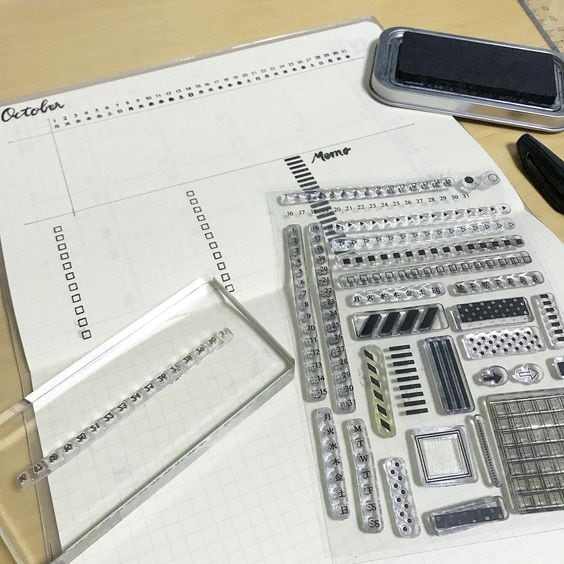 クリアスタンプ 手帳用1 37-733 | パピアプラッツBASE店