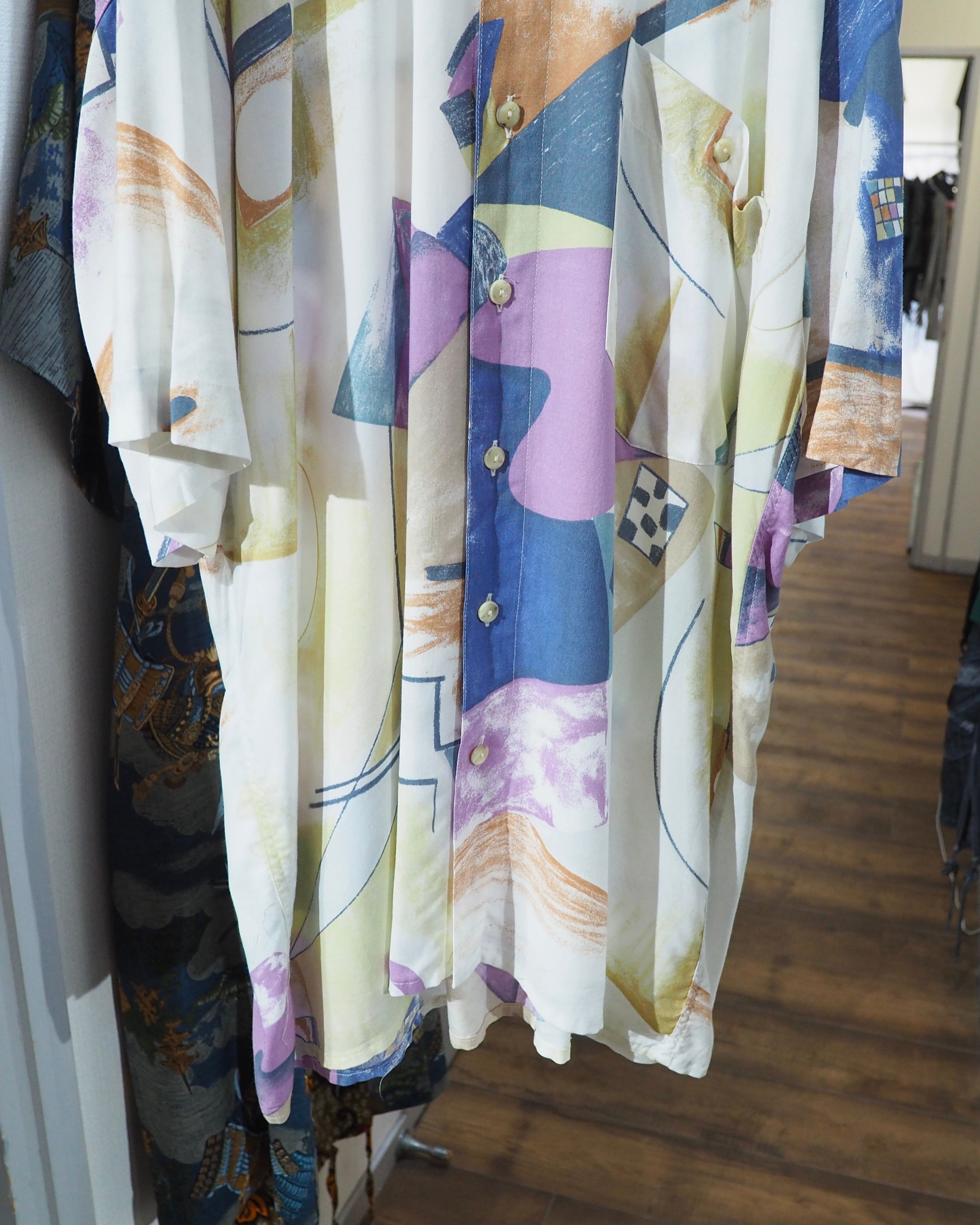 1990s Colorful Abstract art printed vintage loose SS shirt