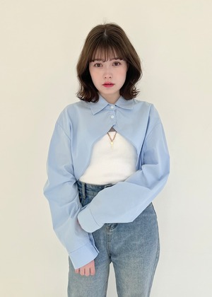 【GiGi viora】cropped bolero shirts　(LAST1)