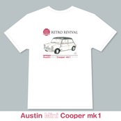 Austin Mini Cooper mk1 T-Shirts |オースチン ミニ クーパー / White