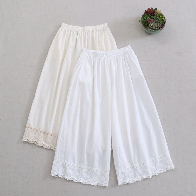 重ね着用ナチュラルワイドペチパンツ W1658