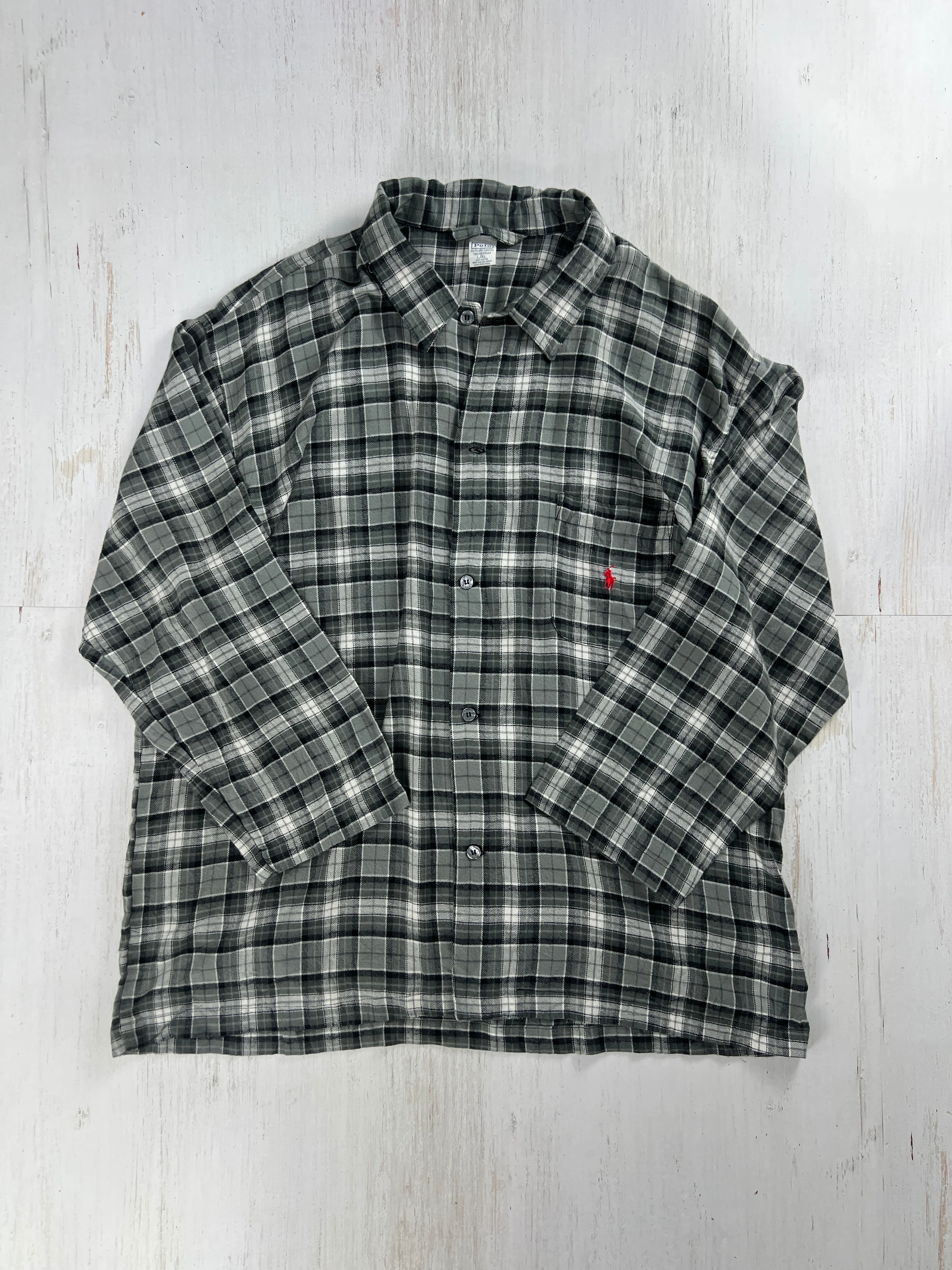 1990’s Ralph Lauren Plaid Flannel Shirt (Grey/Black) / ラルフローレン チェック柄フランネルシャツ(グレー×ブラック)