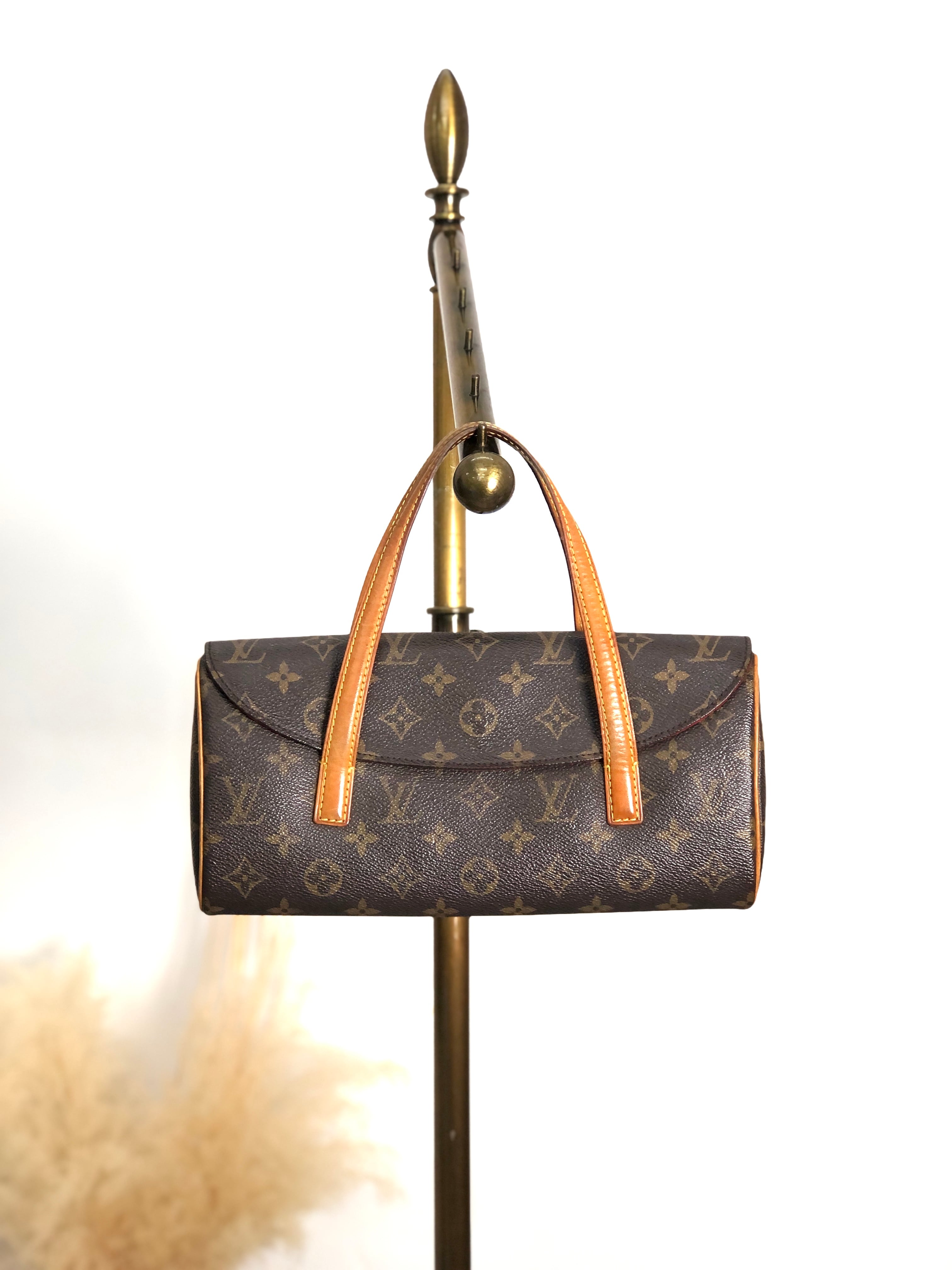 LOUIS VUITTON モノグラム ハンドバッグ ブラウン PVC レザー M51902 ソナチネ vintage ヴィンテージ オールド kjp7uf