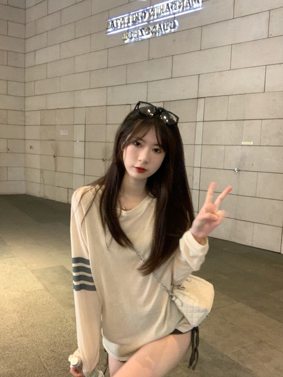 Tシャツ オータム薄手ルーズストライプトップス ロング 秋物 クレセントシティ94867954175