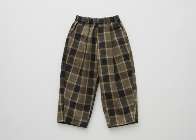 【 eLfin Folk 26AW 】 Block Check Barrel Pants / beige