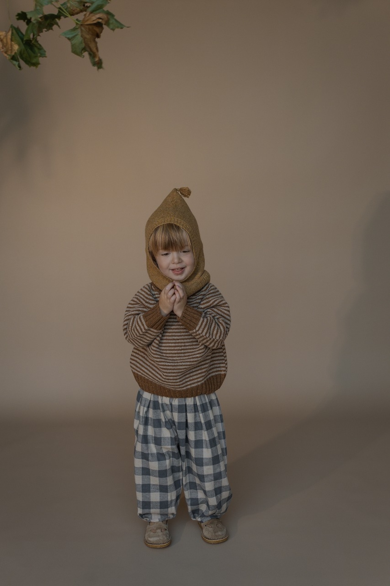 ORGANIC ZOO Fog Blue Gingham Lodge Pants
