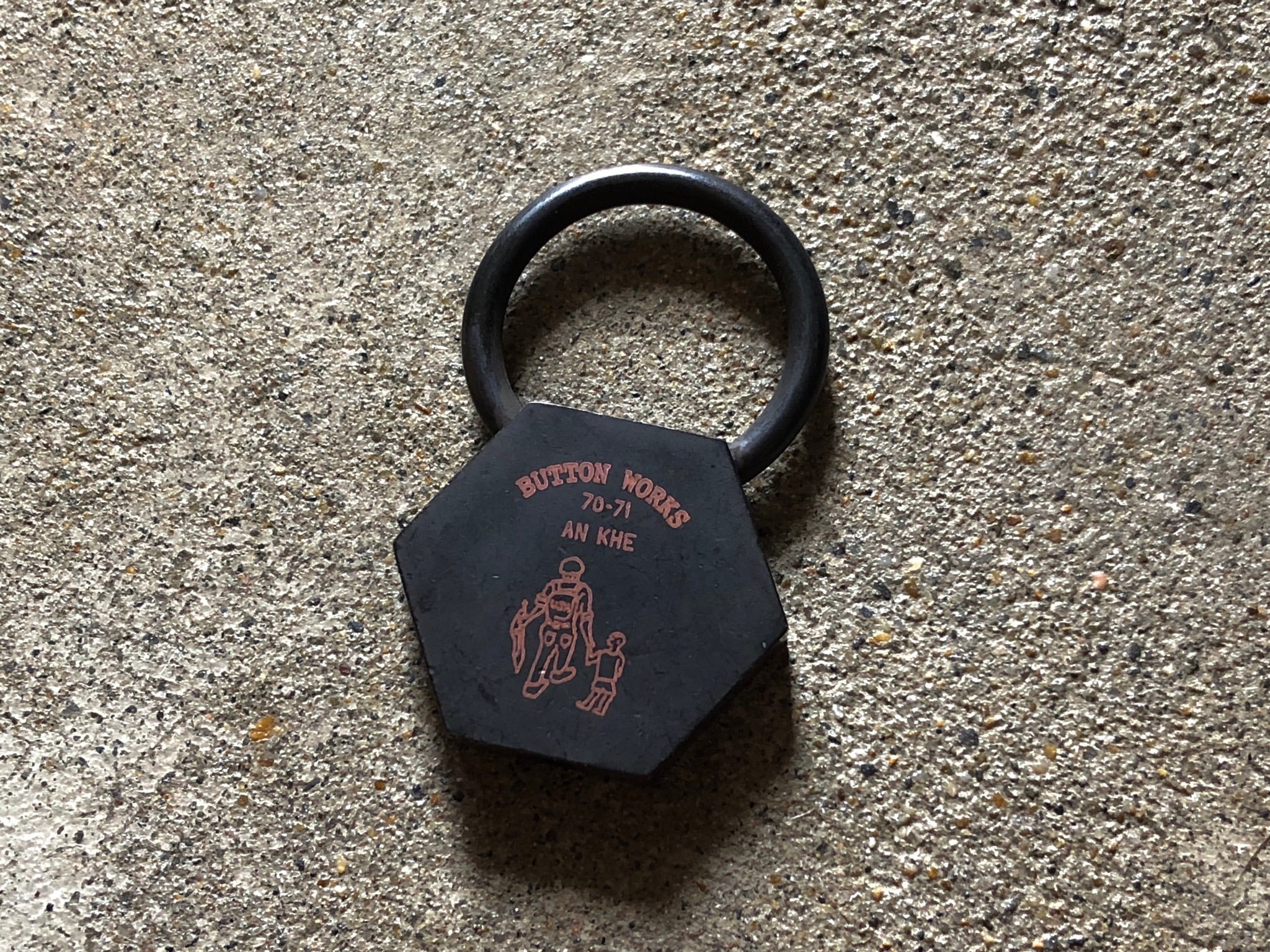 Button Works ボタンワークス Black Line Vintage Key Ring-Hexagon