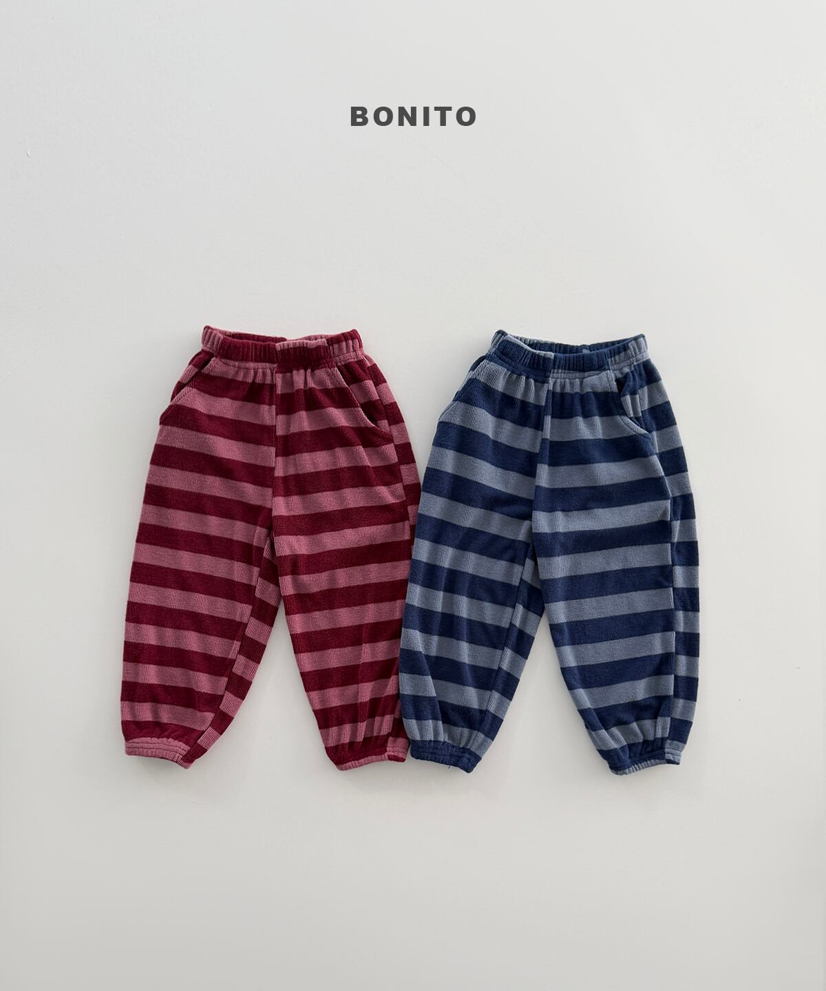 【Jr.size】stripe knit jogger pants【BONITO】※9月中旬発送予定