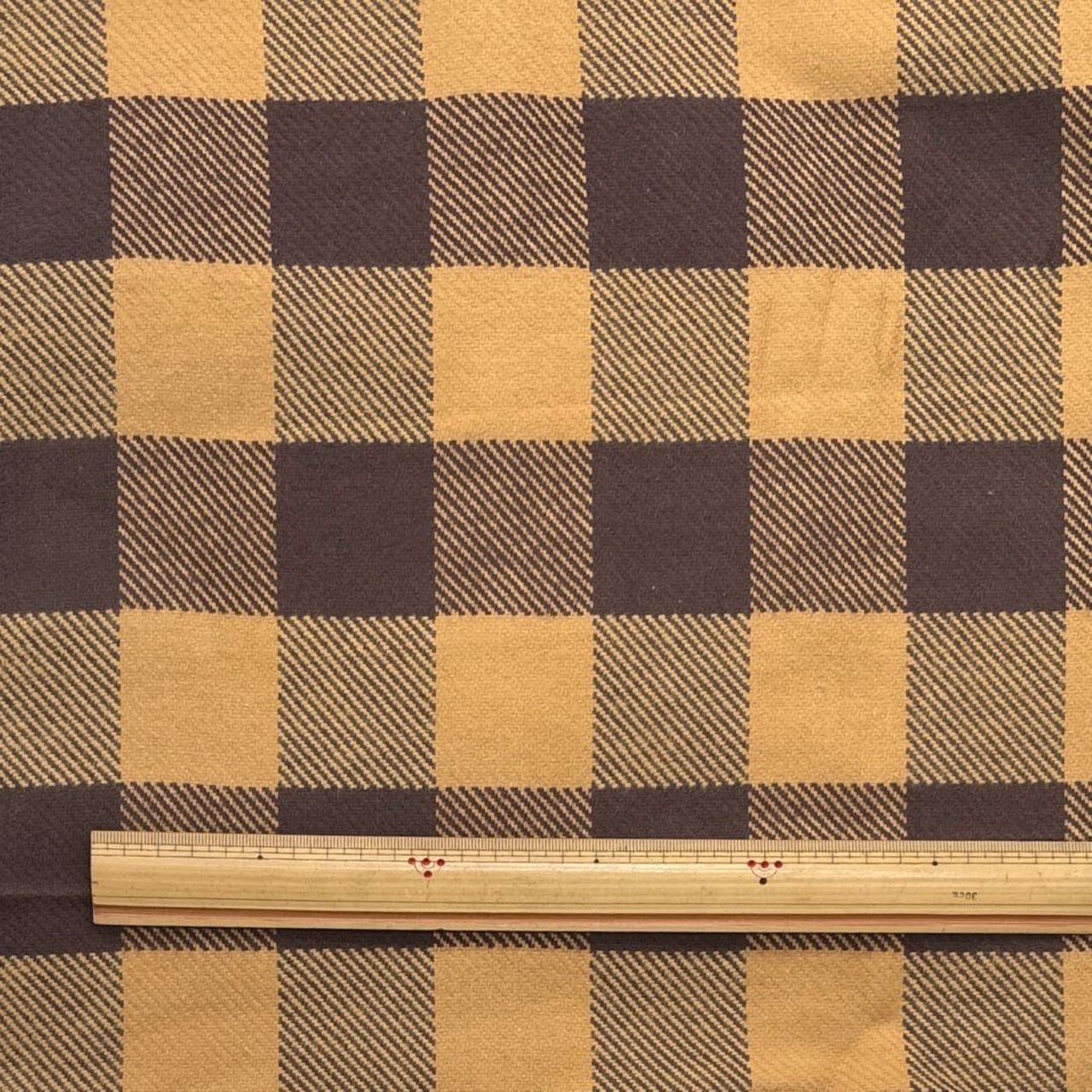 ★TB866◆3m◆綿100%ネル地綾織り生地◆チェック◆ブラウン系