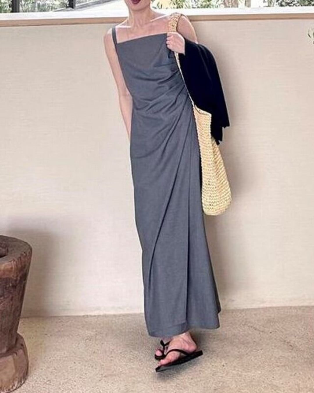 ノースリーブドレープワンピース S24160