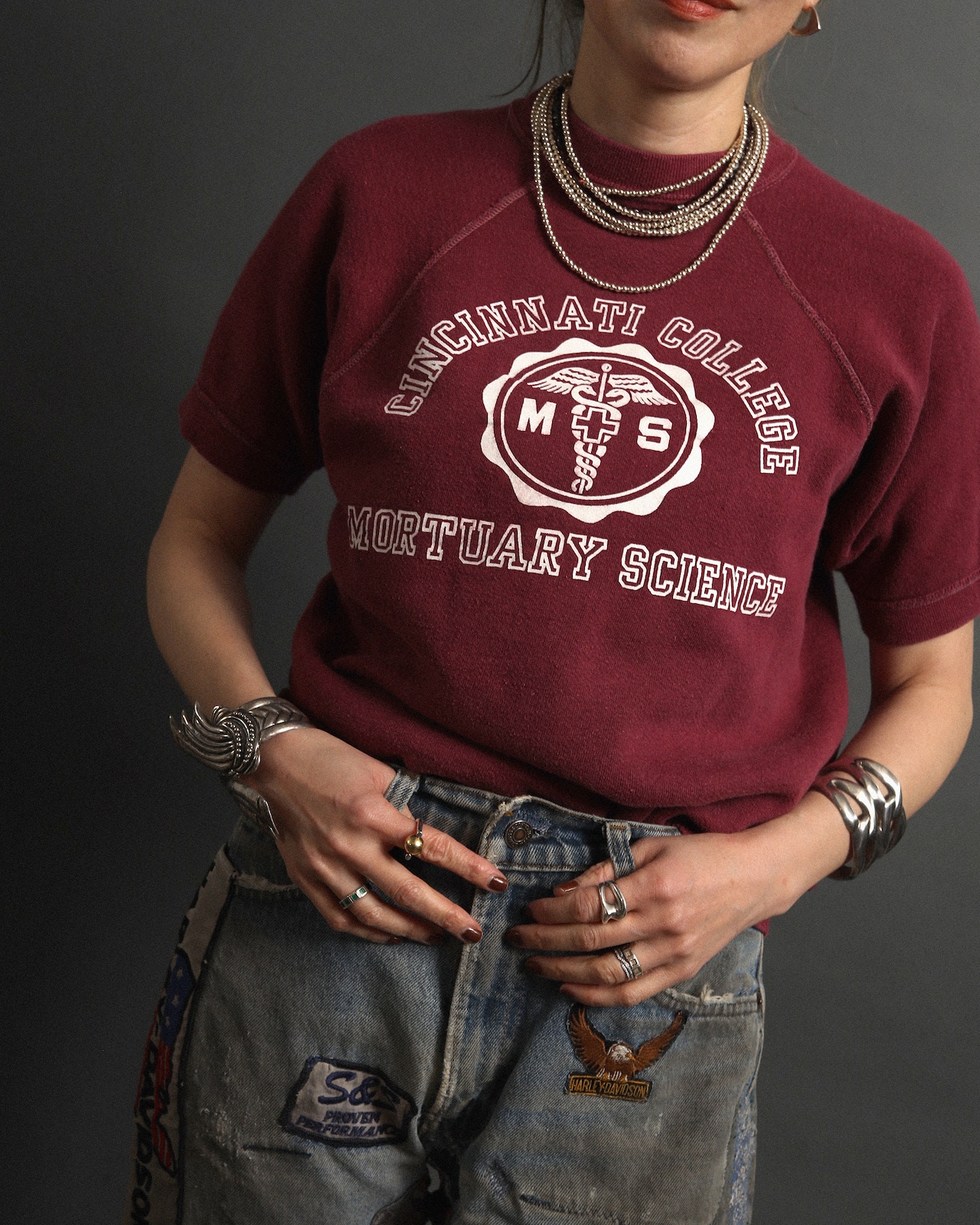 1970's Cincinnati College / Short Sleeve Sweat Shirt