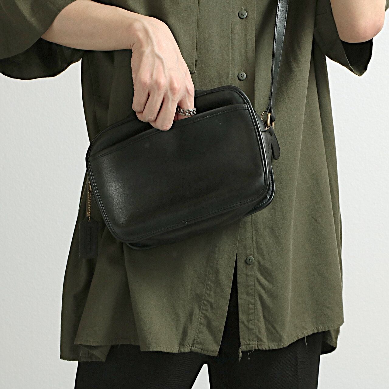 80s old coach コーチ usa製 ショルダー レザーバッグ used