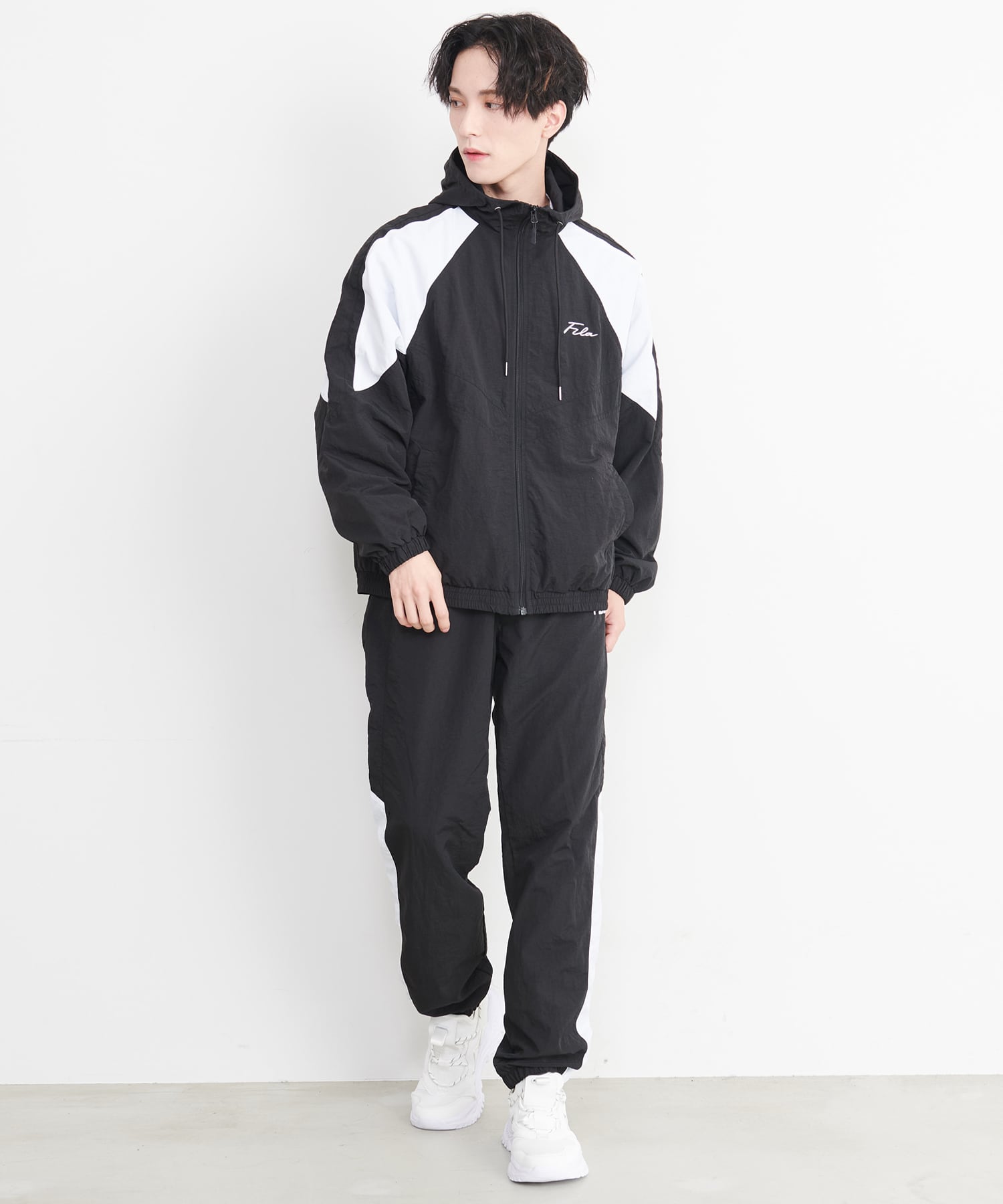 フィラ FILA ウィンドブレーカー セットアップ ベスト付き XL 白