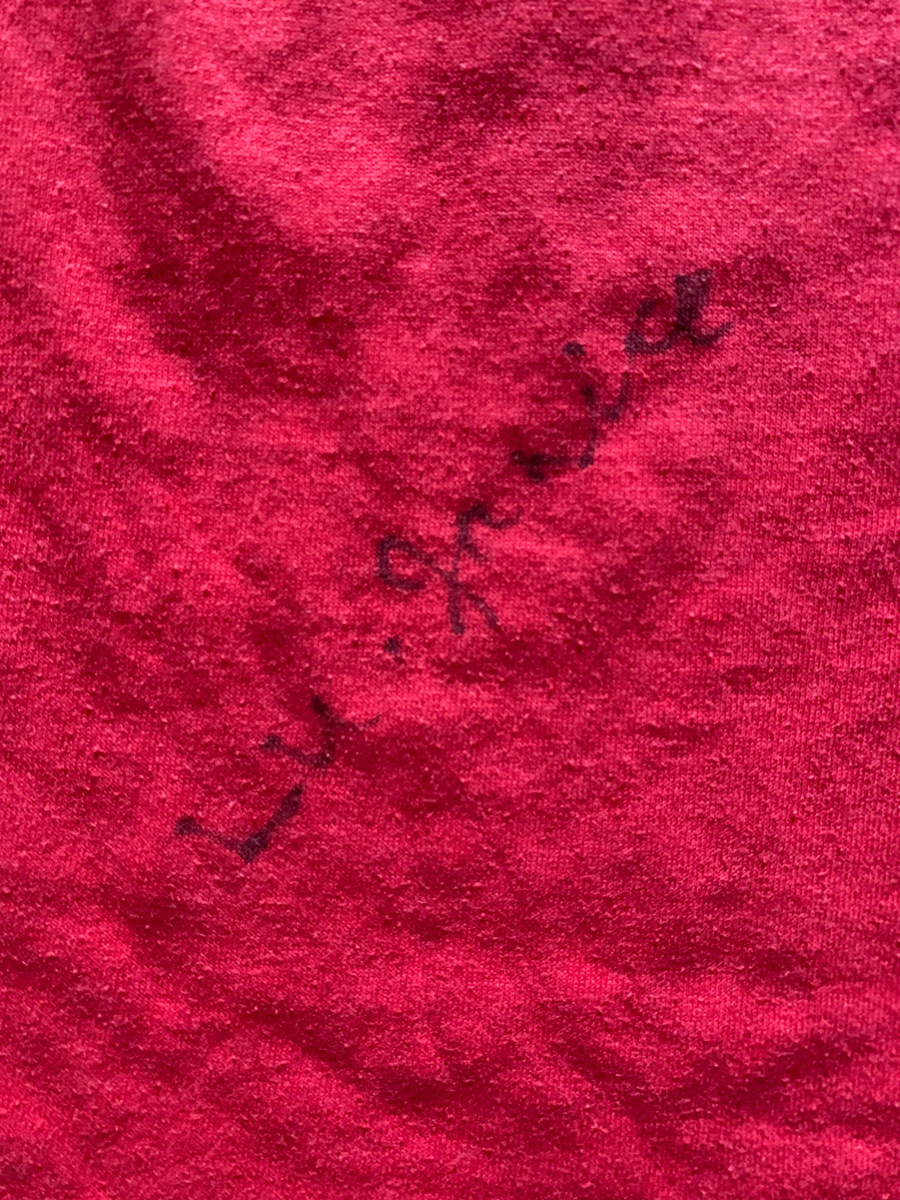 80's トリコタグ Champion ''LINCOLN'' リバーシブルTシャツ 黄X赤 表記(M) USA製