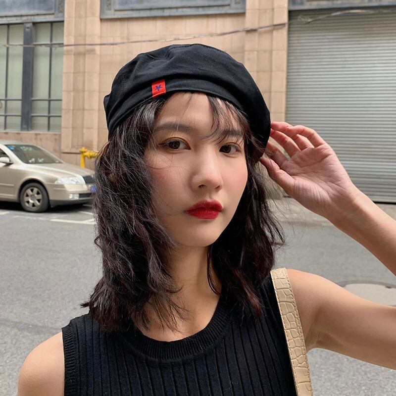 レッドサマー薄手スタンダード レトロ 帽子 夏物 ベレット ヘアアクセサリー ブラック・アイド・ピーズ71039216821