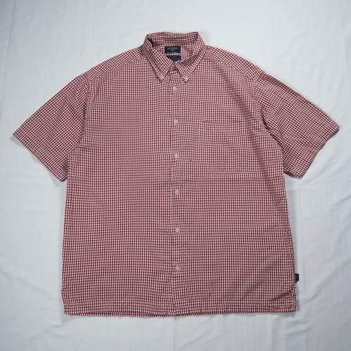 90’s Dockers 半袖コットンシャツ ギンガムチェック Mサイズ レッド