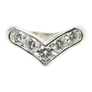 Pt900 プラチナ ダイヤ1.00ct V字リング リング 指輪 レディース 12号 【中古】