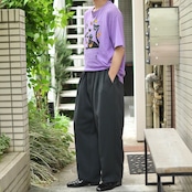 CAMLON balloon silhouette 2tuck slacks charcoal gray