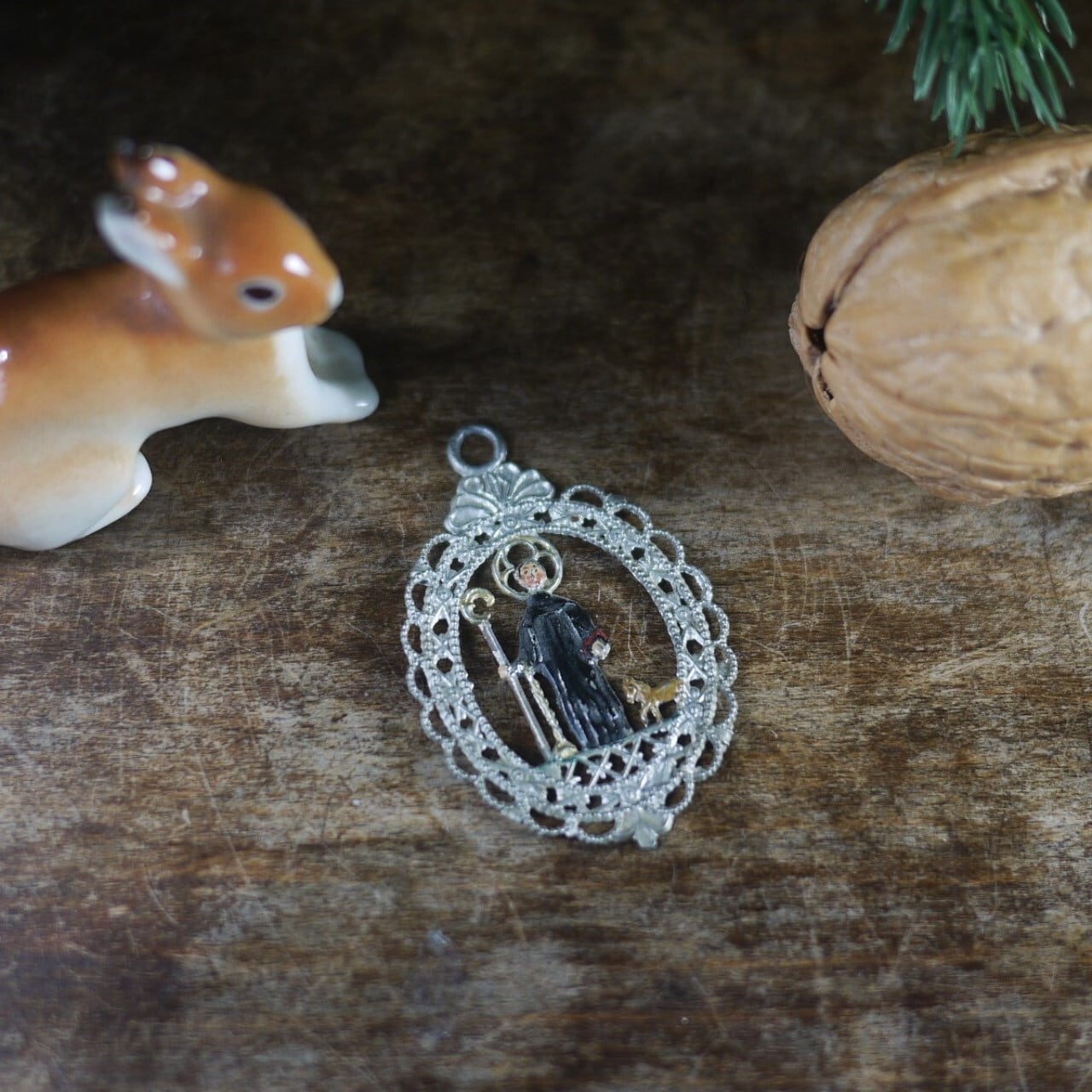 錫の飾り 聖ベネディクトゥス オーナメント ドイツ