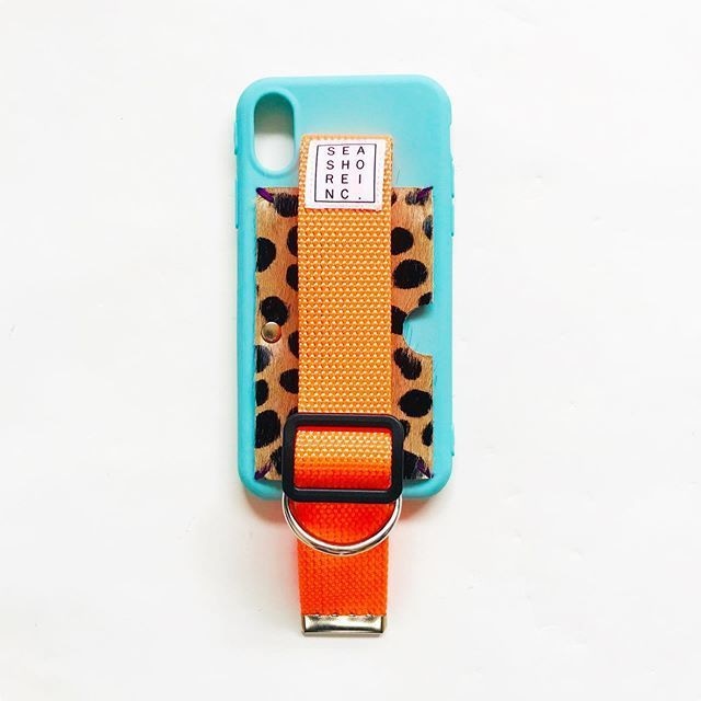 for iPhone【 animal 】turquoise × neon orange