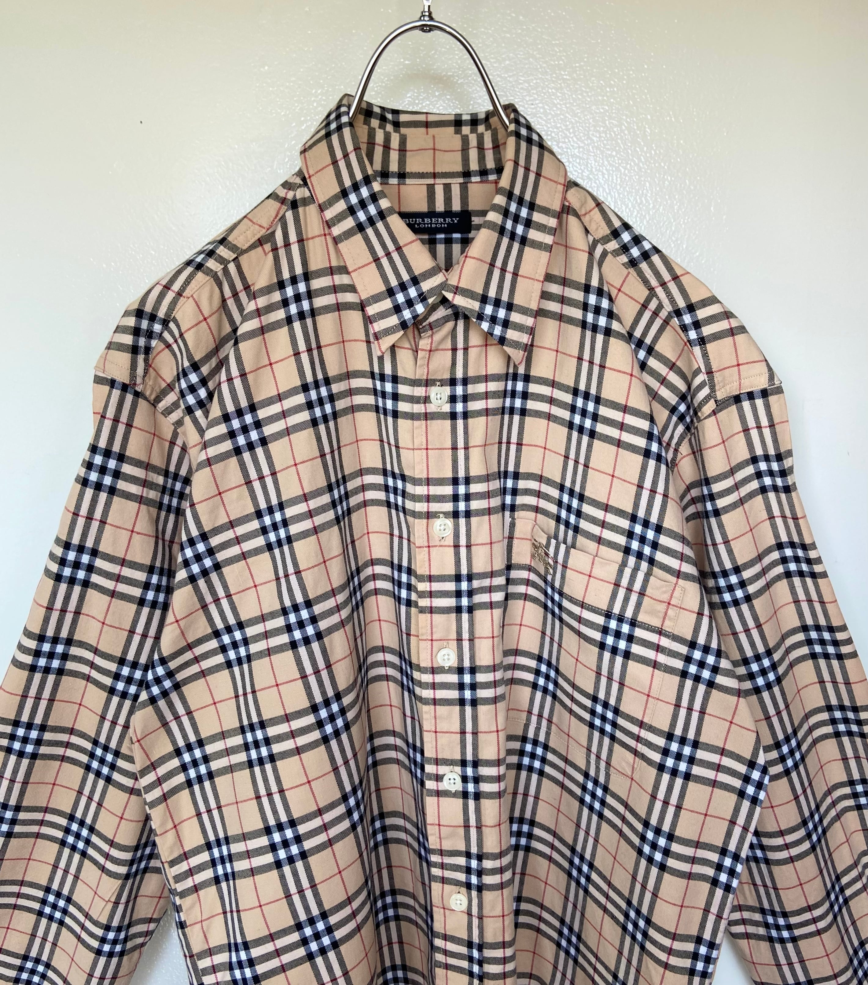 BURBERRY LONDON チェック柄シャツ トレーナー 黒