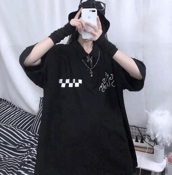 新作 レディース トップス Tシャツ 半袖 ポロ襟 ユニセックス 暗黒系