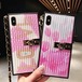 桜柄 iphoneXS/XRケース ミニバッグ風 LOVE 肩掛チェーン付き