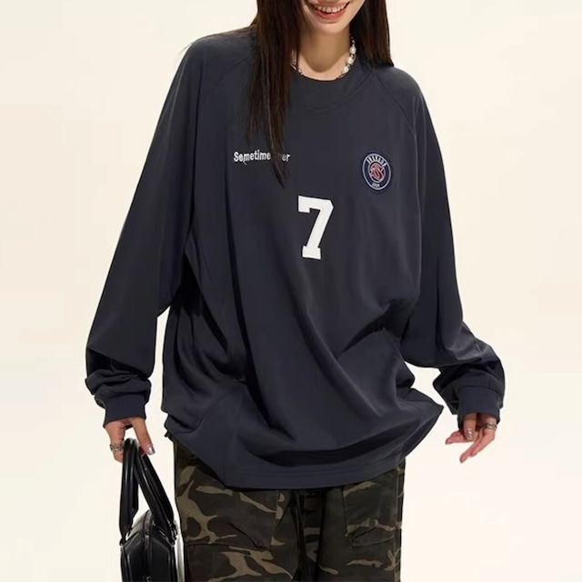 ナンバリングワッペンルーズフォルムプルオーバー 2col R01862