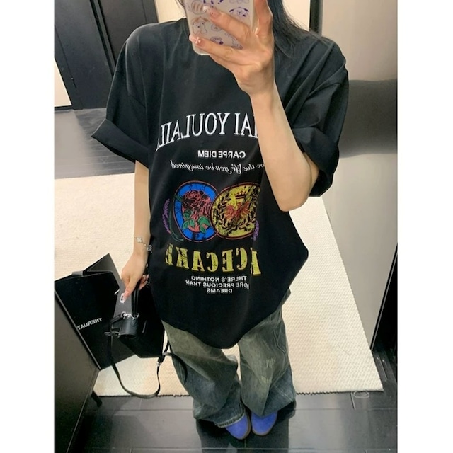 クラシックコインモチーフグラフィックTシャツ 2col R02443