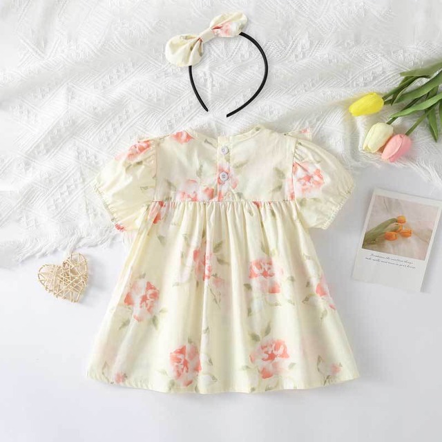 【姉妹服】ピーチブロッサム花柄ロンパース／ワンピース - 5