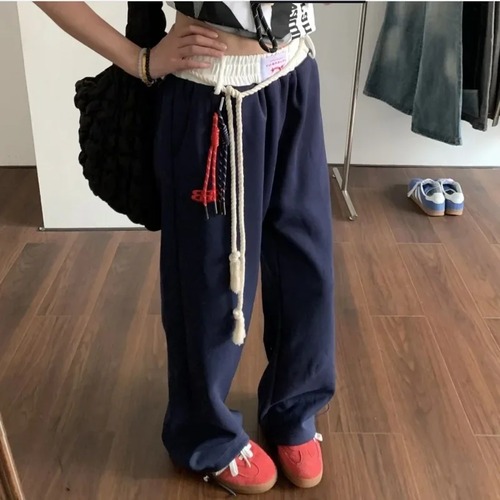 Deeptown-女性用バギースウェットパンツ,ゆったりとしたヴィンテージパンツ,y2k,アメリカ,スポーツ,ヒップホップ,ジョギング,カジュアル,韓国ファッション,秋 y2k ボトムス  T240831173422_04