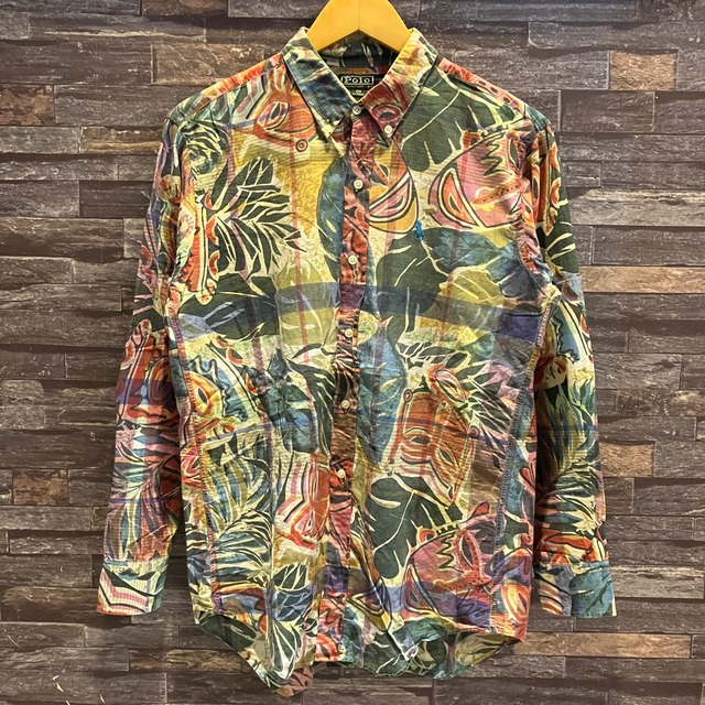 RALPH LAUREN 総柄 B.D SHIRT 1990'S OLD
