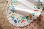 フランス 56c 輪舞的浮遊と花々とテーブルセンター ヴィンテージ