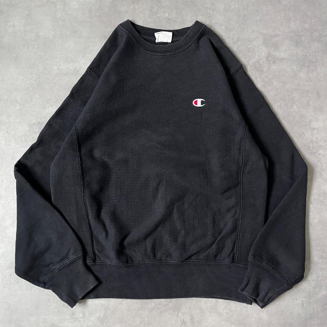 チャンピオン リバースウィーブ スウェット 古着 目あり L 黒 17258