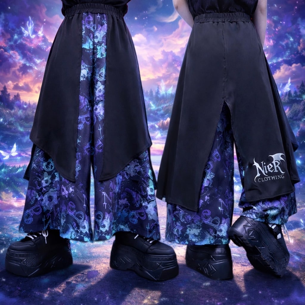 DARK ROSE FLAP WIDE PANTS | NIER CLOTHING