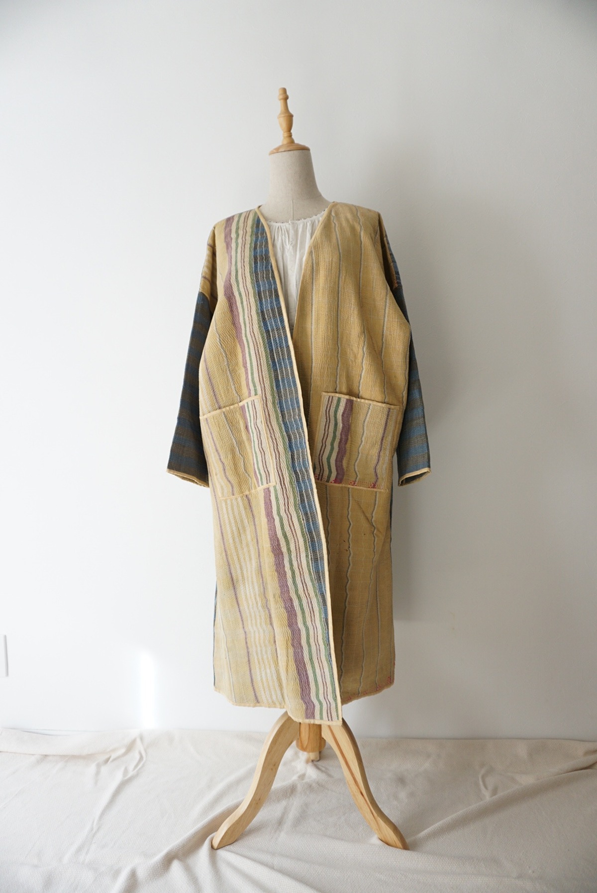 カンタキルト ラリーキルト ジャケット beige blue【一点物】J070  