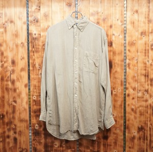 80s90s ralphlauren usa製 リネンシャツ 完全無地 M/ラルフローレン
