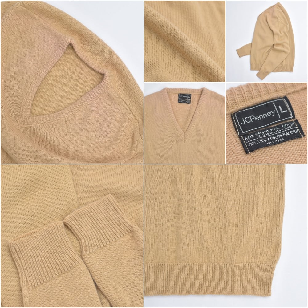 70s〜 JCPenney ジェイシーペニー Vネック アクリルセーター プル