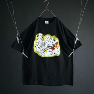 over silhouette " Dalmatian " print design black cotton Tee