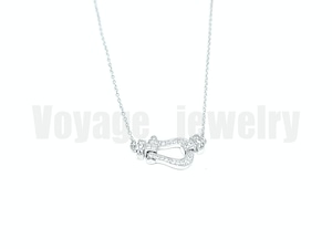 18k coating hoseshoe necklace (white gold) 横