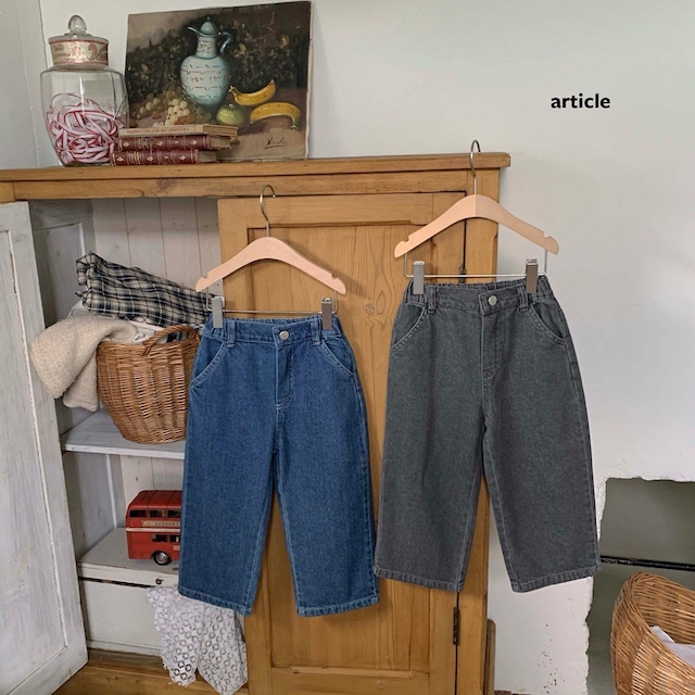 【取寄】article|minimal wide denim pants|ミニマルワイドデニムパンツ|S-JM|kids&jr|26 autumn