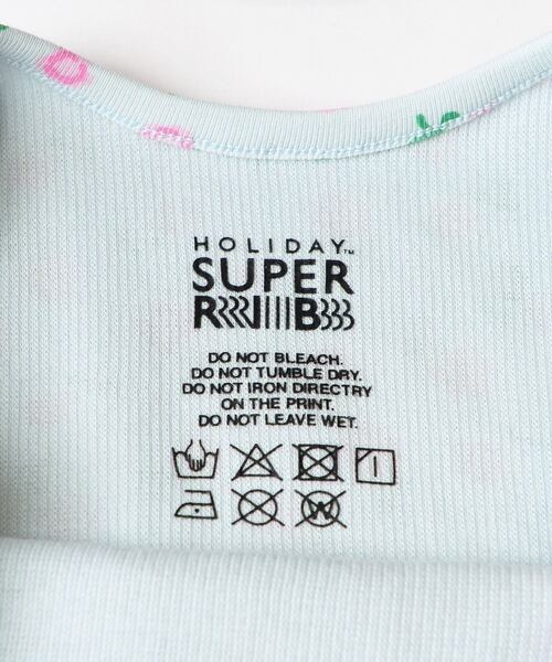 HOLIDAY】 super rib camisole (flower / blue） | olaf