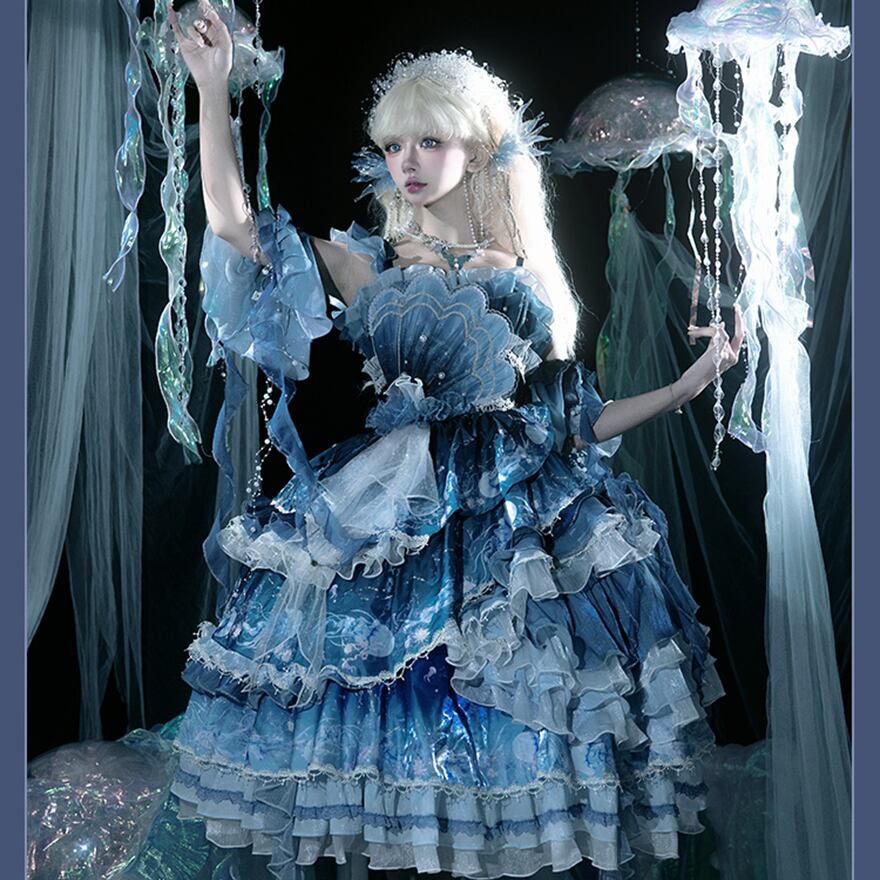 ロリィタ ワンピース グラデーション ふんわり スカート サブカル系 地雷 天使と悪魔